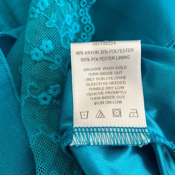 Indigo Soul Turquoise Sleeveless Three Tiered Bohemian Tunic Blouse Medium - Picture 7 of 8